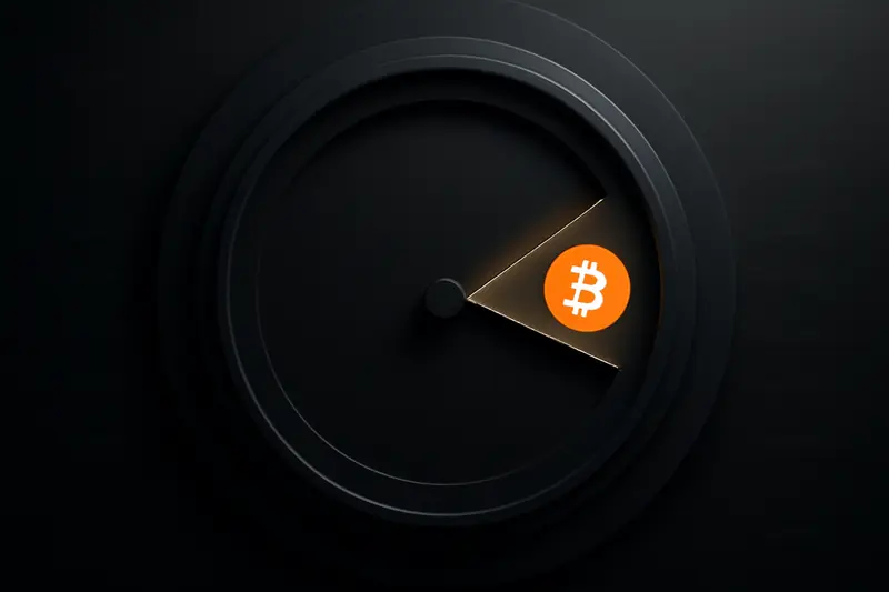Dark metallic circular dial with a small luminous wedge growing to 17%, surrounded by faint gridlines on black background.