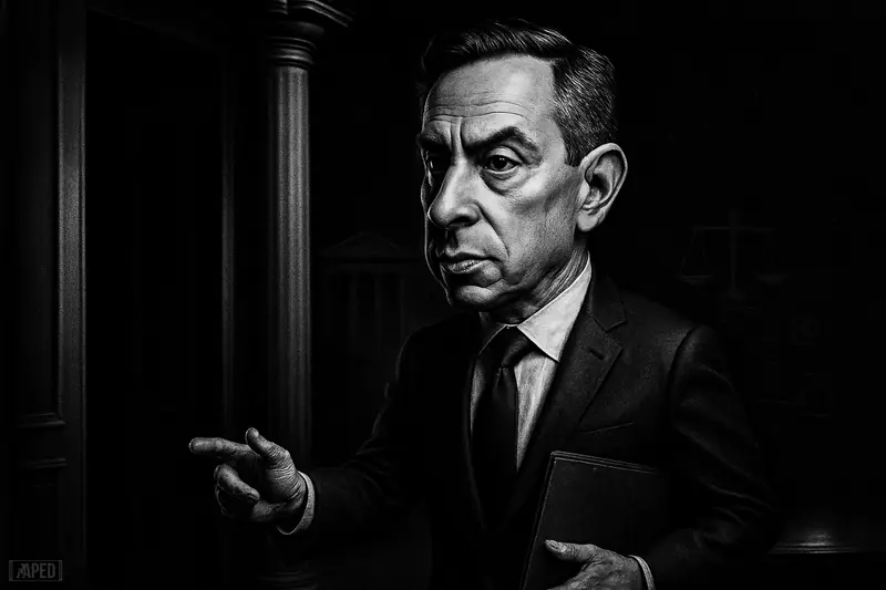 David Sacks in a dramatic grayscale Washington corridor, moving between policy roles amid subtle White House, regulation, and technology imagery.