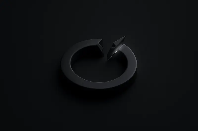 On a black background, glowing violet chain fragments converge into one unbroken ring sealed by a bright metallic lock.