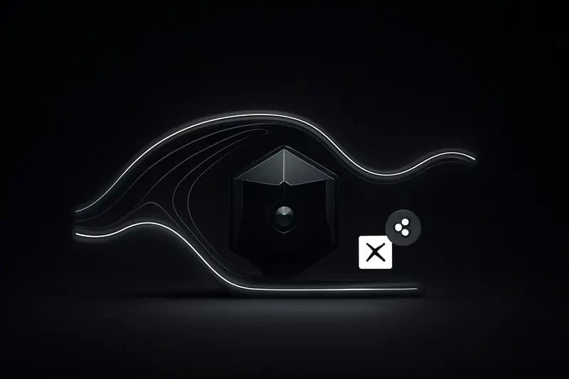 Dark cover with a neon-magenta wave of circuitry wrapping a crystalline vault, with faint grid lines on black.