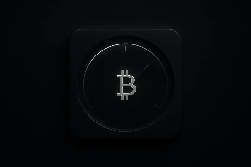 A dark background with a glowing semicircle sentiment gauge, its needle resting at center as neon sparks fade outward.